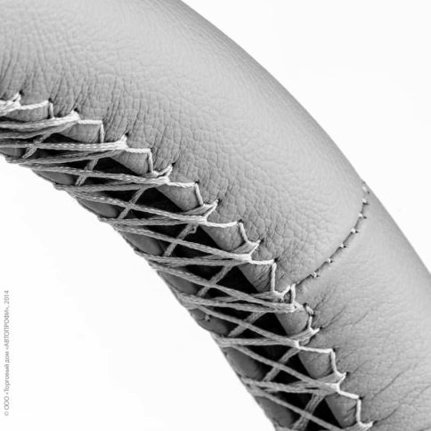 Autoprofi  оплетка руля под шнуровку натуральная кожа серая нитки игла    фото 2