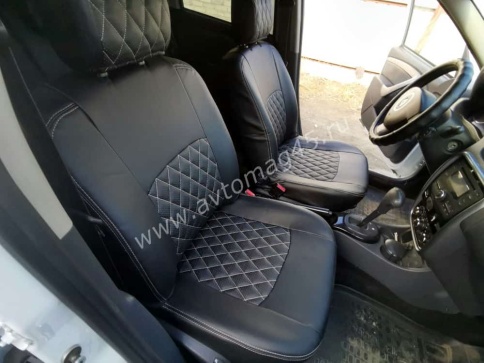 Авточехлы  Renault Duster Рено Дастер 2015-2021г 1пок 2/3 Terrano 16-22г экокожа черн ромб фото 3