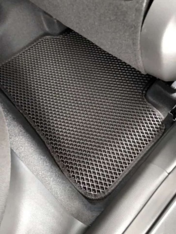 EVA ЭВА  коврики в салон Hyundai Creta 1 2015-2021г черные рисунок ромб комплект 5шт    фото 5