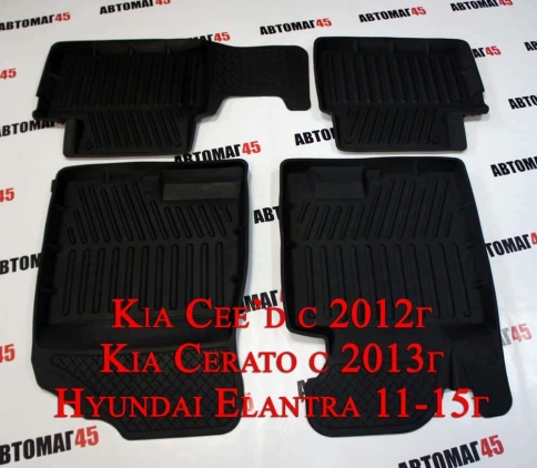 Коврики в салон Kia Ceed 12-18г Kia Cerato с 13г Hyundai Elantra 11-15г Hyundai i30 с 12г компл 4шт фото 1