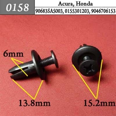 0158 Клипса пистон для Acura Honda фото 1