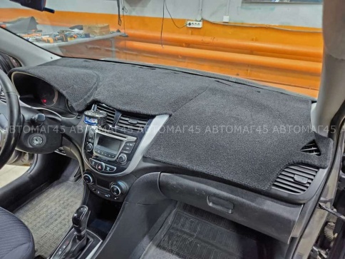 Накидка на панель Hyundai Solaris Хендай Солярис 2011-2017г карпет  фото 2