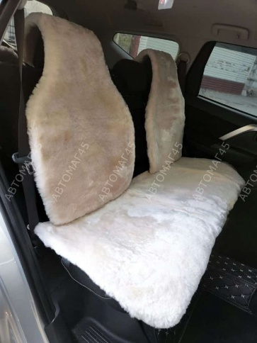 Рус Автотренд  Накидки короткий ворс мутон бежевый 140x55 на весь салон 5шт    фото 2