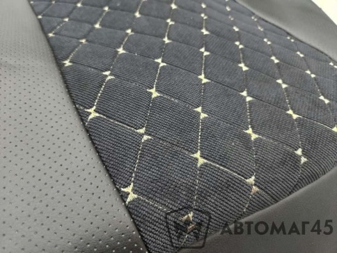 Авточехлы  Toyota Land Cruiser Prado 2009-2017г кузов J150 экокожа вельвет черный ромб Maximal    фото 2