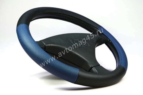 IGG  304 оплетка руля экокожа черный синий    фото 3