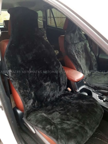 Рус Автотренд  Накидка на сиденье короткий ворс черный шерсть 40% размер XL 148х57см 2шт    фото 5