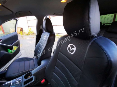 Авточехлы  Mazda CX-5 Мазда СХ-5 низ 1/1 верх 3/3 экокожа черная    фото 6