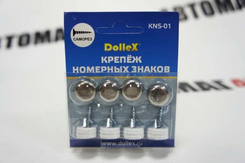 Dollex  Крепеж номерного знака саморезы хром нержавейка 4шт    фото 1