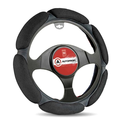 Autoprofi  оплетка руля спонж черный 6 лепестков М SP-5026    фото 1