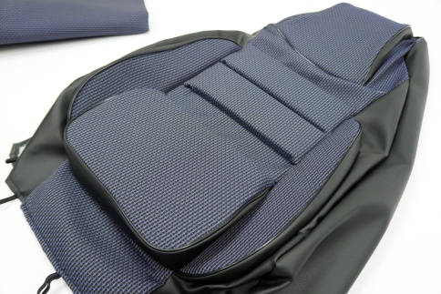 Авточехлы  Газель трехместная жаккард синий    фото 3