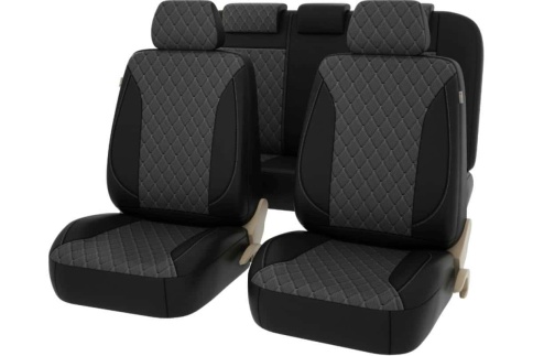 PSV Graf Next чехлы универсальные экокожа черно-серые ромб комплект    фото 1