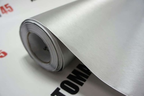 KSF  Автовинил шлифованный алюминий серебро 1м х 1,5м    фото 8