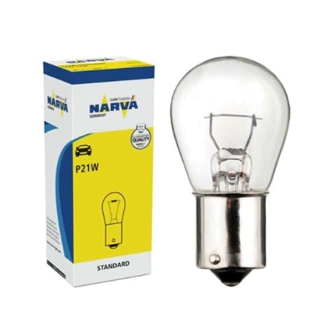 Narva  лампа P21W 12V 1 контакт металлический цоколь    фото 3