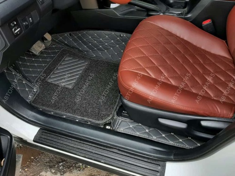 Ковры  5D экокожа Toyota RAV4 XA40 2013-2019г черный комплект с ворсом Maximal АКЦИЯ!   фото 1