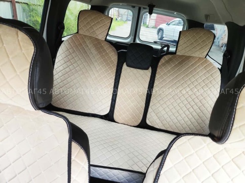 Гелакси  Накидки на сиденье на силиконе велюр задний ряд бежевые 3шт  фото 4