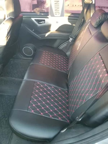 PSV Graf Next чехлы универсальные экокожа черный черный красная нить ромб комплект    фото 3