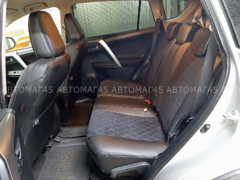 Авточехлы  Toyota RAV4 Тойота Рав4 2012-2019г XA40 экокожа алькан черная серая нить ромб Maximal Vip фото 6