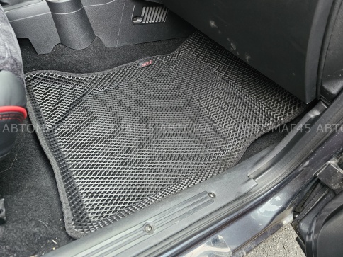 EVA ЭВА 3D коврики в салон Лада Калина Kalina Гранта Granta Datsun черн ромб комп 5шт CITY PRESS фото 4