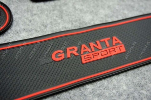 Коврики в ниши Лада Гранта Lada Granta FL 2018-2025г красные буквы 13пр. фото 5