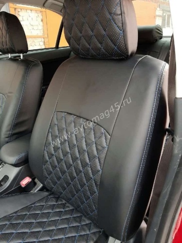 Авточехлы  Mitsubishi Lancer 10 Мицубиси Лансер 10 2007-2011г экокожа черно-серая ромб    фото 10