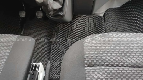 EVA ЭВА 3D коврики в салон Газель NEXT полномасштабные  рычаг КПП на панели 3мест черн рис ромб 3шт фото 2