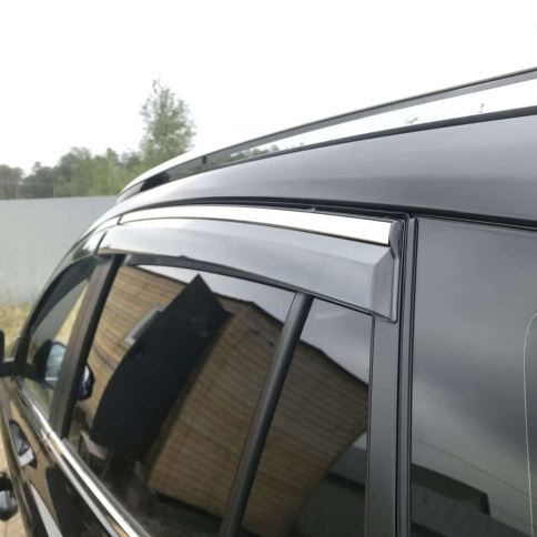 Дефлекторы окон Toyota RAV4 XA40 Тойота РАВ4 ХА40 2013-2019г с хромом комплект 4шт    фото 5