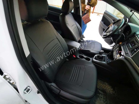 Авточехлы  Hyundai Elantra VI пок Хендай Элантра 6 пок 2015-2020г экокожа черная    фото 3