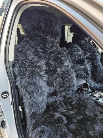 Maximal Накидки комбинированные из овчины черный 140х55см 2шт    фото 7