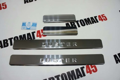 Dollex  Накладки на пороги  Renault Duster Рено Дастер 10-21г и 21-22г 1 и 2 пок 4 шт нержавейка фото 2