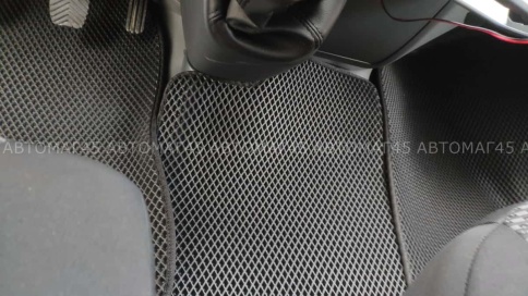 EVA ЭВА 3D коврики в салон Газель NEXT полномасштабные  рычаг КПП на панели 3мест черн рис ромб 3шт фото 3