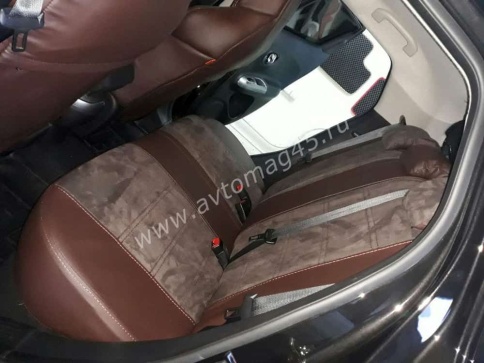 Драйв  чехлы универсальные экокожа шоколад замша шоколад комплект    фото 4