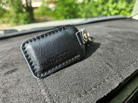 Чехол для метки иммобилайзера автосигнализации Pandora Pandect черная кожа A фото 6