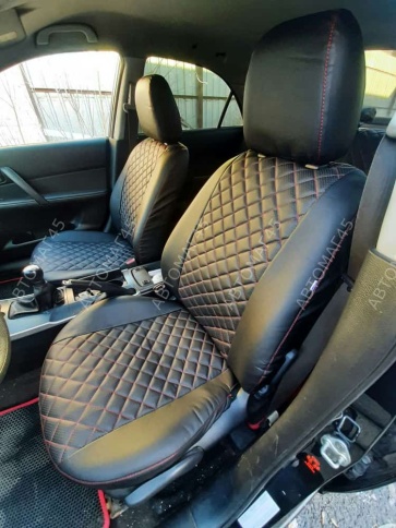 Авточехлы  Mazda 6 Мазда 6 2002-2005г экокожа черная ромб седан Ижевск    фото 1