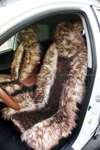 Накидки  комбинированные какао коричневый-белый 140x50см 2шт    фото 4