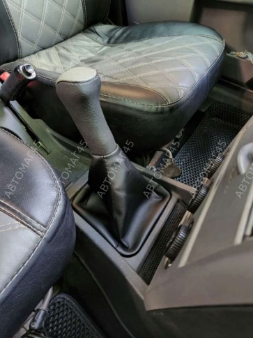 Skyway  Ручка КПП с чехлом Лада Приора экокожа серая    фото 7