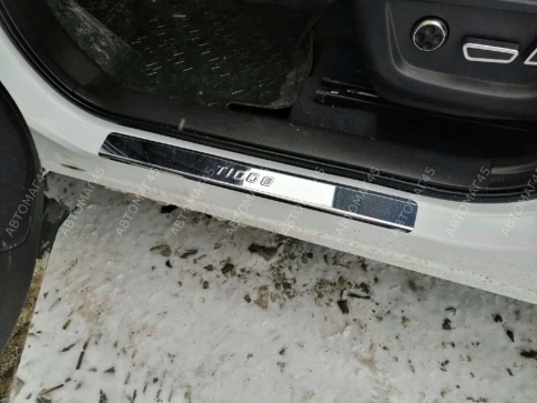 LIDER  Накладки на пороги  Chery Tiggo 4 2017г-н.в. Chery Tiggo 7 Pro 2020-2024г 4 шт нержавейка    фото 3