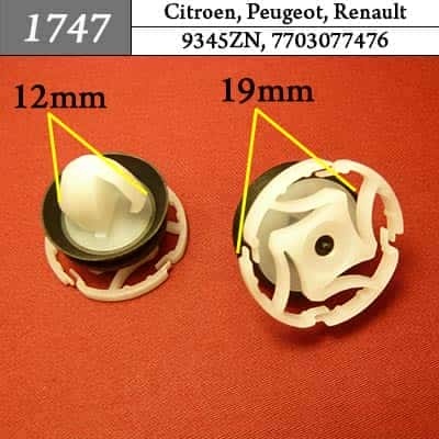 1747 Клипса пистон для Citroen Peugeot Renault фото 1