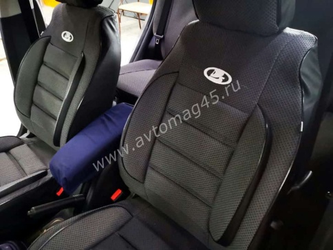 Авточехлы  Lada Vesta Лада Веста седан SW SW Cross жаккард черно-серый    фото 2