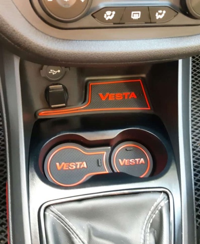Коврики в ниши Лада Lada Веста Vesta красные буквы 6пр. фото 3