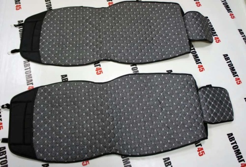 Чехлы  накидки на сиденье лен 2Д серый комплект 5шт фото 7