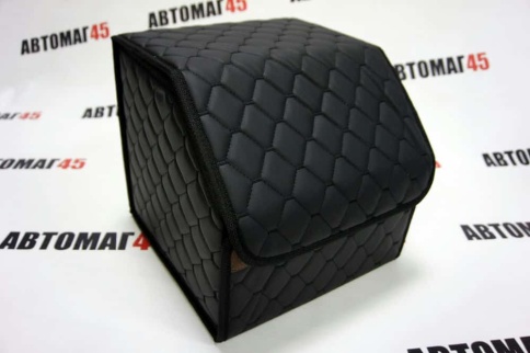 Органайзер  багажника кофр экокожа черный соты 30 x 30 x 30см    фото 1