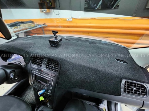 Накидка на панель Volkswagen Polo 5 Фольцваген Поло 5 седан 2010-2020г карпет   фото 9