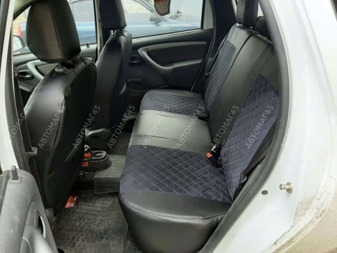 Авточехлы  Renault Duster Рено Дастер 2015-2021г 1пок 2/3 Terrano 16-22г экокож/алькан сер.нить ромб фото 11