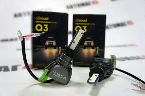 Allroad Q3  светодиодные лампы LED 2шт H3 12В 20W 6000K 3600Lm гарантия 1мес    фото 3