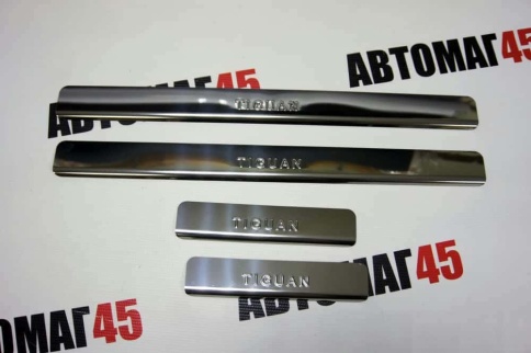 LIDER  Накладки на пороги  Volskwagen Tiguan 2 Фольцваген Тигуан 2 2016-2022г 4 шт нержавейка    фото 6