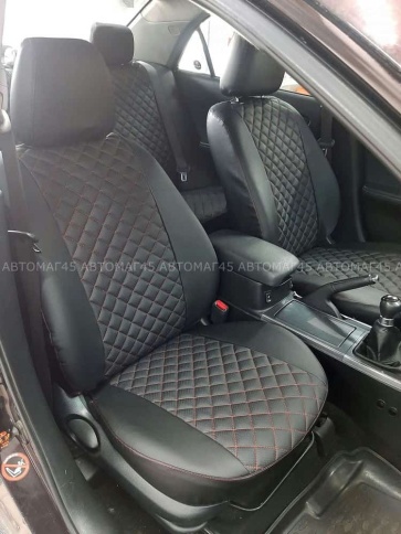 Авточехлы  Mazda 6 Мазда 6 2002-2005г экокожа черная ромб седан Ижевск    фото 11