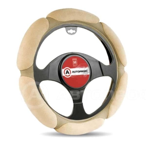 Autoprofi  оплетка руля спонж бежевый 6 лепестков размер М SP-5026 BE   фото 1