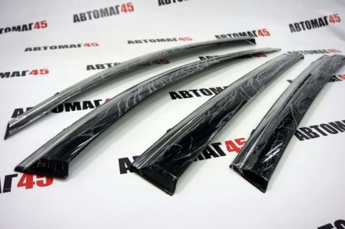 Дефлекторы окон Toyota RAV4 XA40 Тойота РАВ4 ХА40 2013-2019г с хромом комплект 4шт    фото 8