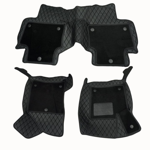 C2R Коврики 5D экокожа Lada Vesta Лада Веста черный с черной ниткой+ворс комплект фото 1