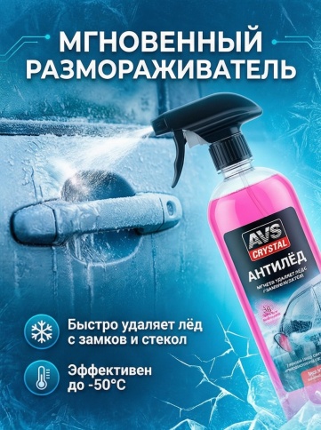 AVS  Подарочный набор для ухода за автомобилем Зимний 3предм(очист.стекол,антилед,антизапотеватель) фото 4